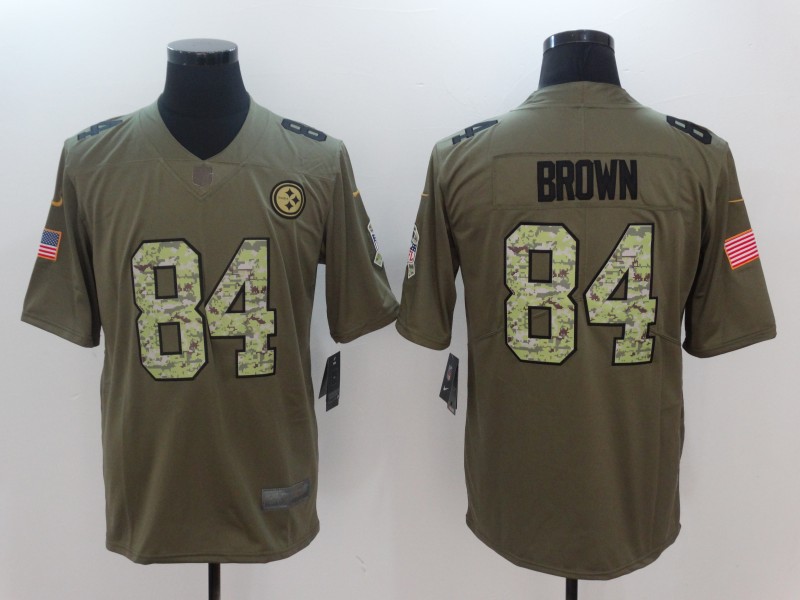 Men Pittsburgh Steelers #84 Brown Camo Nike Olive Salute To Service Limited NFL Jerseys->houston texans->NFL Jersey